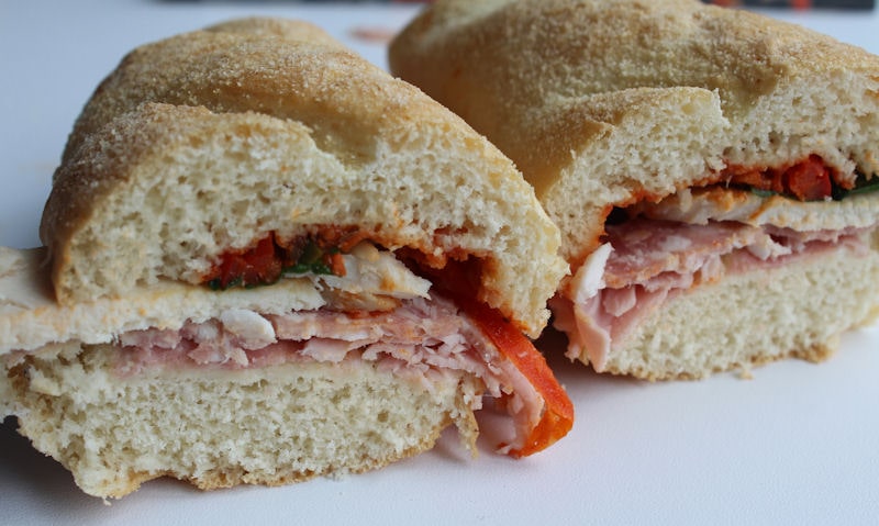 Cut in half Asda meat feast sub