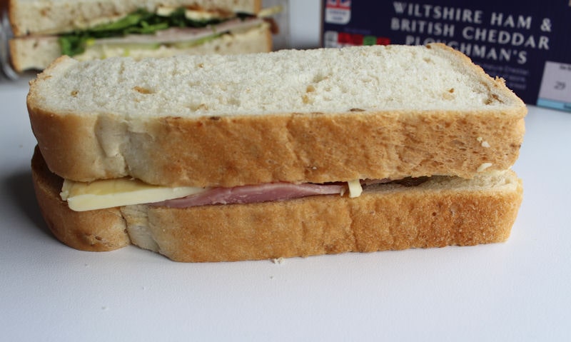 ASDA Wiltshire Ham & British Cheddar Ploughman, crust side