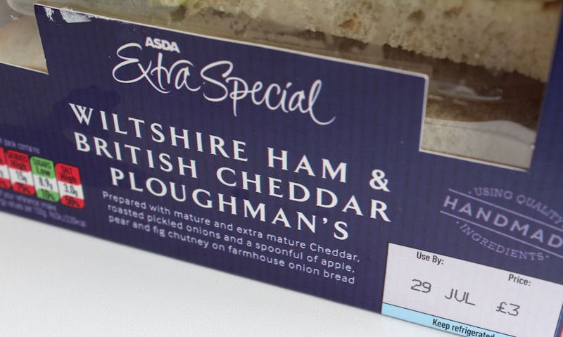 Asda Extra Wiltshire Ham & British Cheddar Ploughman's packaging