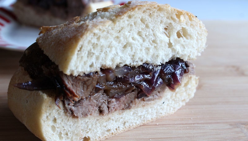 Caramelize Onions & Steak Ciabatta Recipe