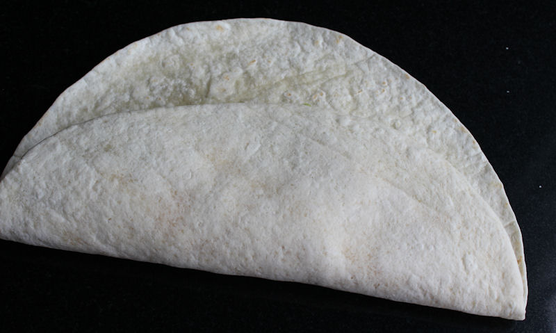 Folded over once tortilla