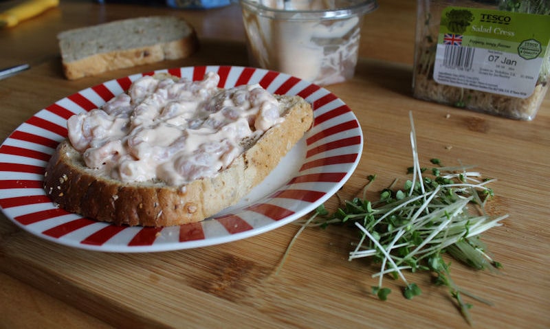 Tesco Prawn Cocktail Sandwich, salad cress