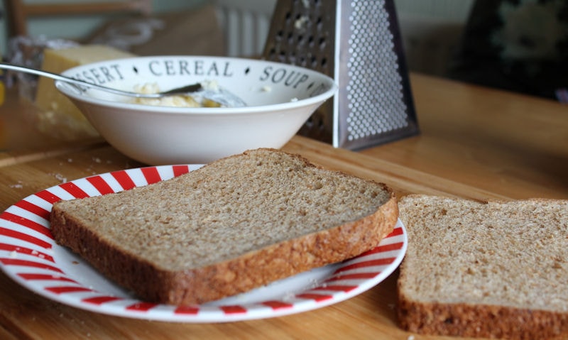 Two slices of wholemeal bread