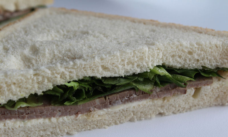 Tesco Beef & Horseradish Sandwich, closeup