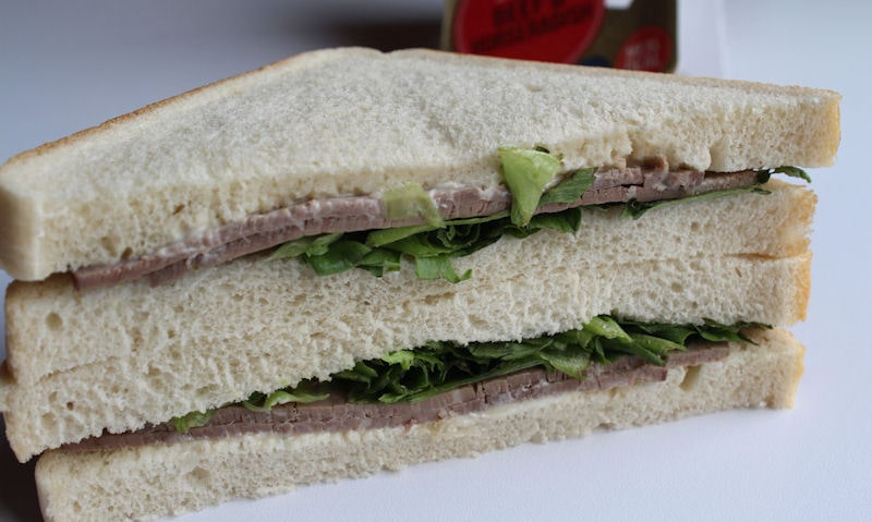 Tesco Beef & Horseradish Sandwich, pile