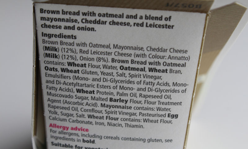 Tesco cheese and onion sandwich product details