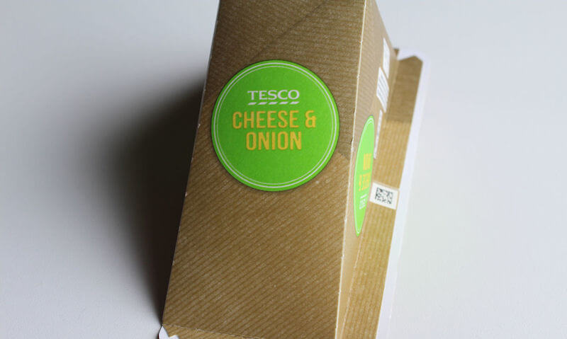 Tesco Cheese & Onion Sandwich, packaging