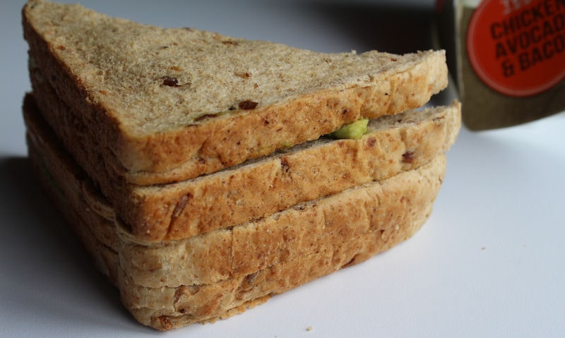 Back view of the Tesco avocado sandwich