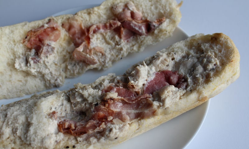 Opened Tesco chicken and bacon sub