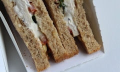 Tesco Chicken Salad Sandwich, crusts seen on bottom