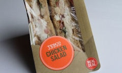 Tesco Chicken Salad Sandwich, label of packaging