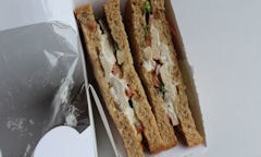 Tesco Chicken Salad Sandwich, opened up salad