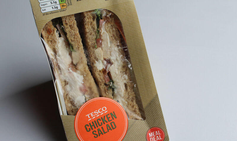 Tesco Chicken Salad Sandwich, packaging