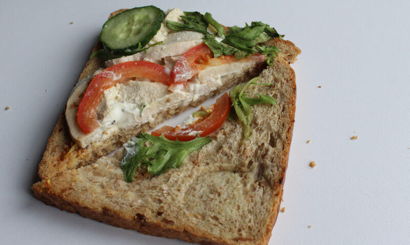 Tesco Chicken Salad Sandwich, salad wide shot