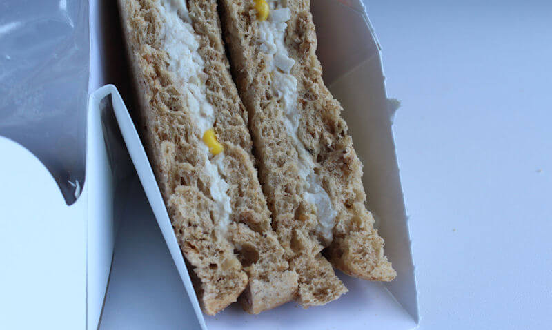 Tesco Chicken & Sweetcorn Sandwich display