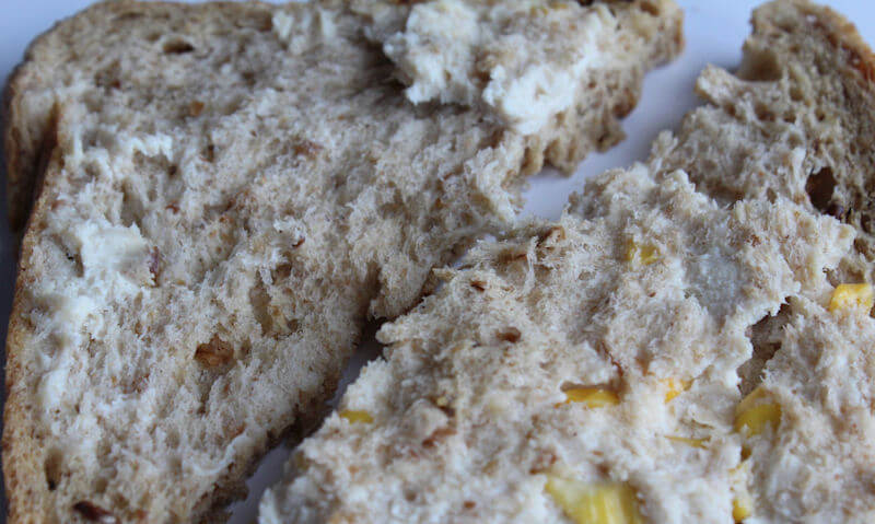 Tesco Chicken & Sweetcorn Sandwich, seen fillings