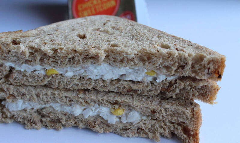 Tesco Chicken & Sweetcorn Sandwich, stacked up sandwiches