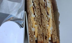 Tesco Egg & Bacon Sandwich, ripped open package