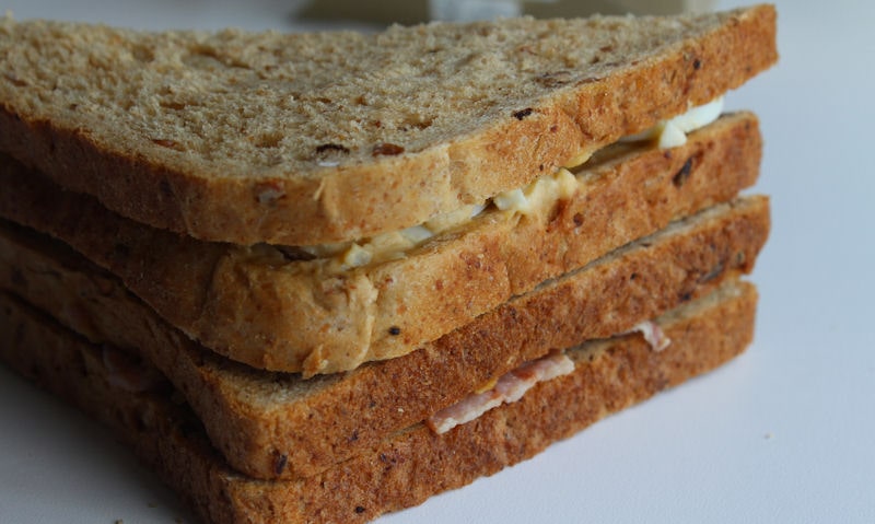 Tesco egg and bacon malted brown bread