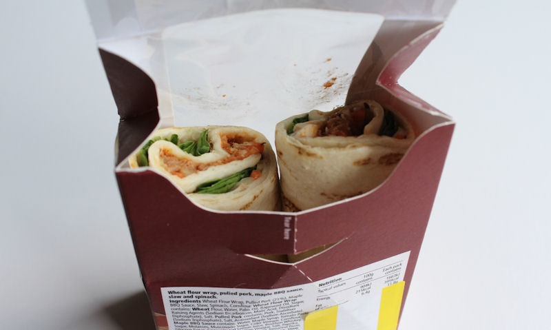 Opened packet with wrap showing