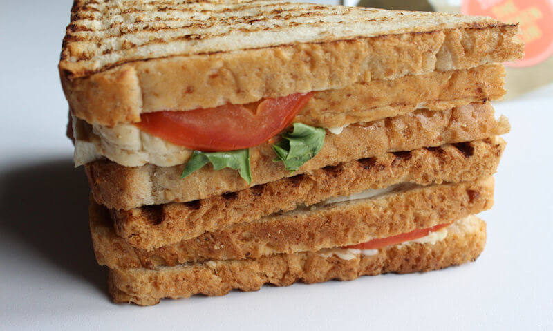 The Chicken Club Sandwich, stacked up bread